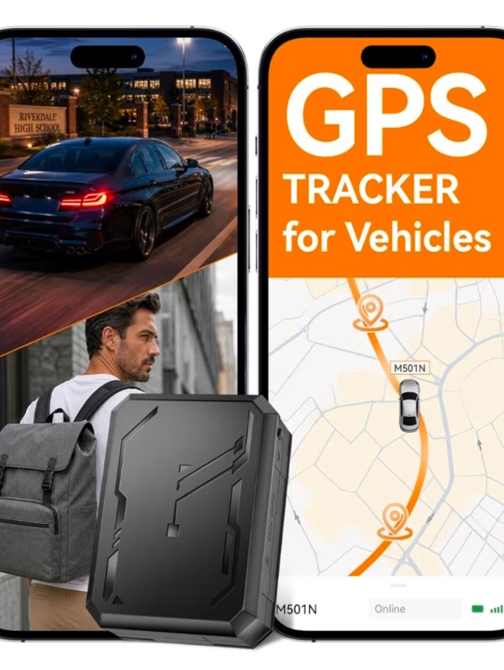 Real-Time GPS Tracker for Vehicles W. Magnetic Mount | NEW IN BOX |